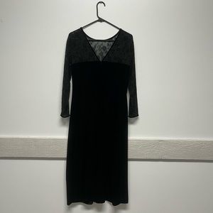 Beautiful Vintage Lace and Velvety Dress